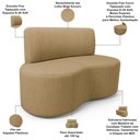 Ver imagem 3 de Sofá 2 Lugares 140cm Orgânico para Sala de Estar Living Larissa L02 Linho Bege Escuro - Lyam Decor