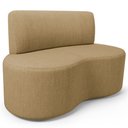Ver imagem 2 de Sofá 2 Lugares 140cm Orgânico para Sala de Estar Living Larissa L02 Linho Bege Escuro - Lyam Decor