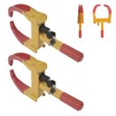 Ver imagem 1 de Trava de Pneu Universal Kit 2 Uni Bloqueador de Roda Moto Carro Antifurto Roubo Seguranca Reboque Au