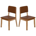 Ver imagem 1 de Kit 2 Cadeiras Sala de Jantar Estofada Courino Madeira Nili Yescasa Marrom