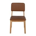 Ver imagem 2 de Kit 2 Cadeiras Sala de Jantar Estofada Courino Madeira Nili Yescasa Marrom