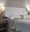 Ver imagem 1 de Cabeceira Queen 160 Cama Box Double Siena Branco Suede com Pés Rbl