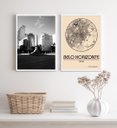 Ver imagem 2 de Kit 2 Quadros Belo Horizonte- Mapa e Fotografia 24x18cm - com Vidro:madeira Branca