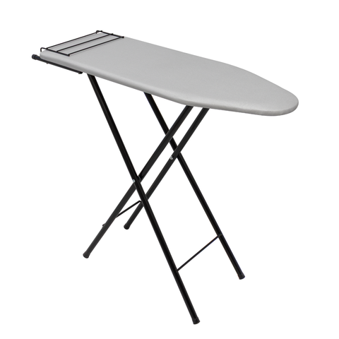 Tábua de Passar Roupa Elegance Preta Dobrável 3 Alturas com Tecido Térmico e Porta-ferro Itagold