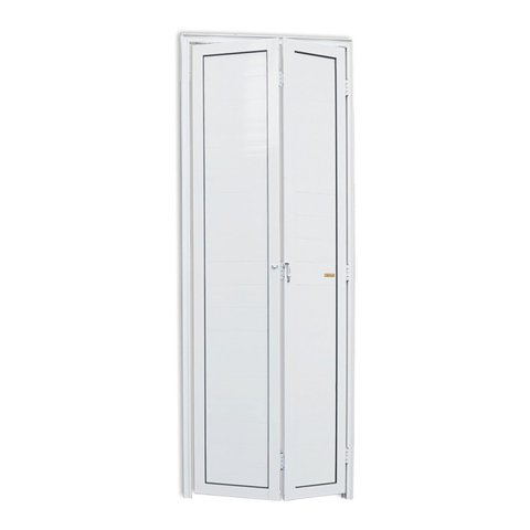 Porta de Alumínio Camarão 210x60cm Brilhante Linha 25 Brimak Abertura Esquerda