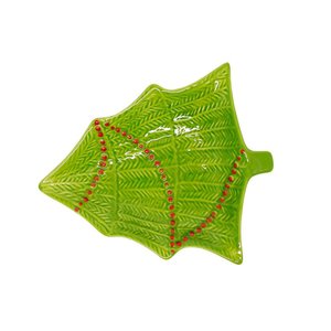 Petisqueira de Cerâmica Azevinho Arvore Natal 26x22cm