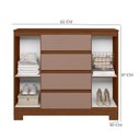 Ver imagem 3 de Guarda Roupa Solteiro Vivacce 04 Portas e Cômoda Sapateira Atena Nogueira Capuccino - Móveis