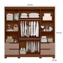 Ver imagem 2 de Guarda Roupa Solteiro Vivacce 04 Portas e Cômoda Sapateira Atena Nogueira Capuccino - Móveis