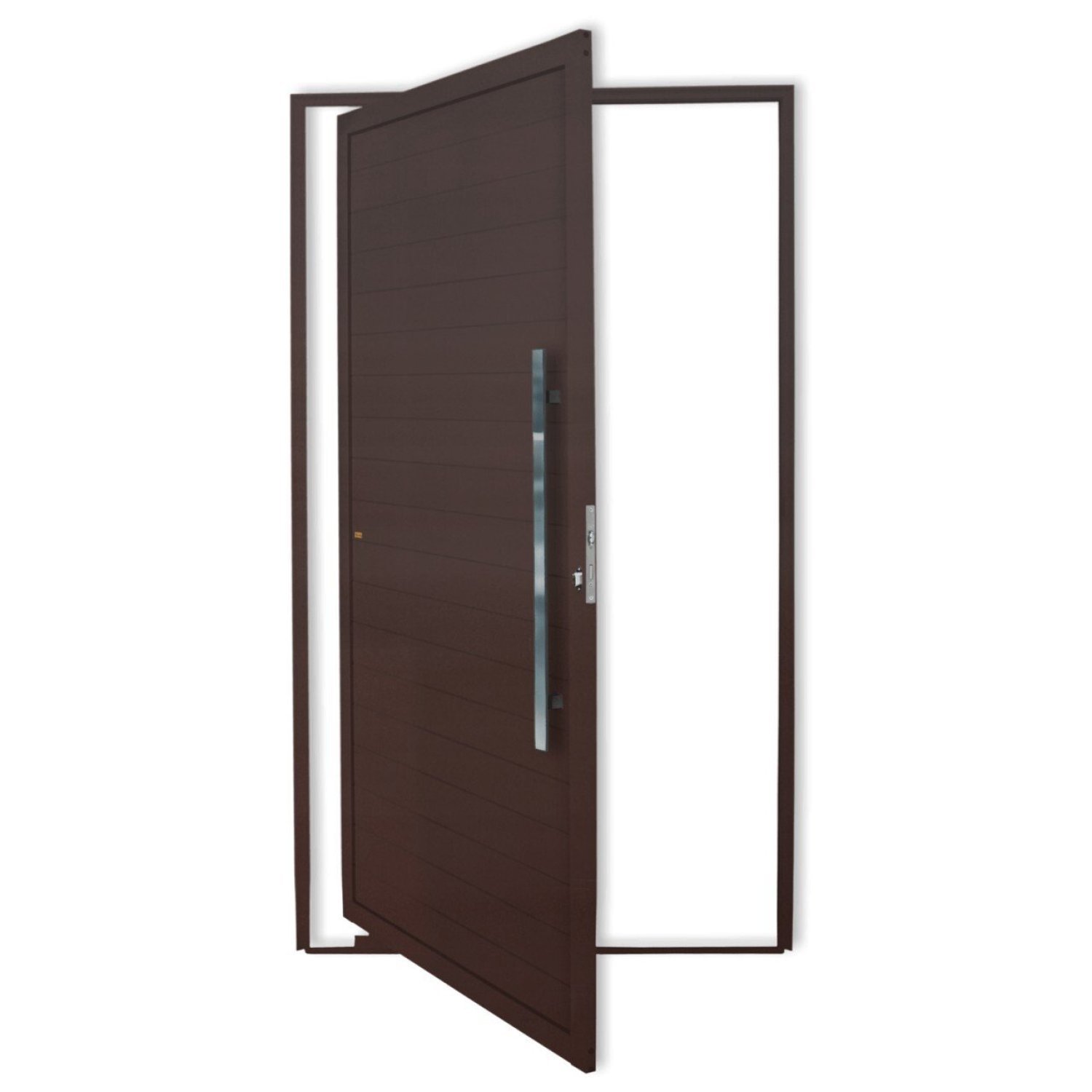 Porta de Alumínio Pivotante Lambril 210x100cm com Puxador Corten Super Brimak - 1