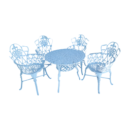 Conjunto de Mesa para Jardim Floral em Alumínio Fundido Unifer Móveis - 1