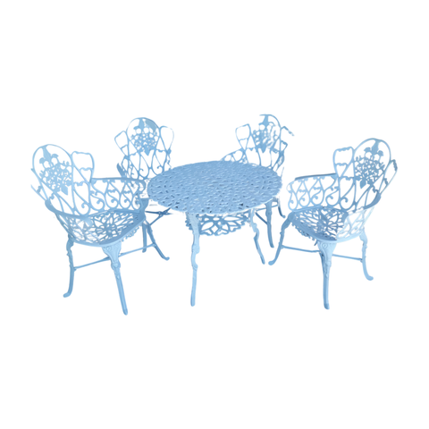 Conjunto de Mesa para Jardim Floral em Alumínio Fundido Unifer Móveis