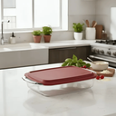 Ver imagem 2 de Assadeira Retangular Seletta Marinex 3,5 L em Vidro Transparente com Tampa - Kit com 4 Unidades