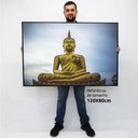 Ver imagem 2 de Quadro Decorativo em Canvas Buda Meditativo TaColado Moldura Flutuante 4,5cm Freijó 120 x 80cm