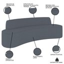 Ver imagem 3 de Sofá 2 Lugares para Sala de Estar Living 150cm Koane D06 Linho Mescla Chumbo - Mpozenato