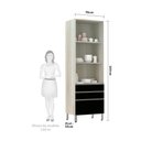 Ver imagem 3 de Paneleiro 70Cm Vidro Bronze Luci Legno Crema Com Preto Tx