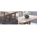 Ver imagem 5 de Mesa de Sala Jantar Adele + Tampo Madeirado Vidro 130x80cm Madeira/Off White - Cimol