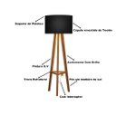 Ver imagem 7 de Luminária de Chão Tripé Celta com Cúpula Abajur Black/nature