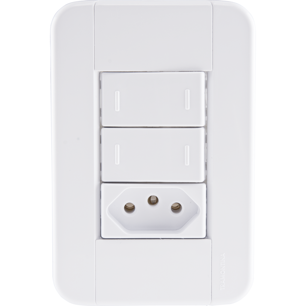 Conjunto 4x2 com 2 Interruptores Paralelos 10 A 250 V e 1 Tomada 2P+T 20 A 250 V Tramontina Tablet B