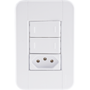 Ver imagem 1 de Conjunto 4x2 com 2 Interruptores Paralelos 10 A 250 V e 1 Tomada 2P+T 20 A 250 V Tramontina Tablet B