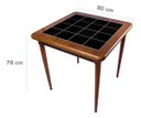 Ver imagem 2 de Mesa de Jantar Quadrada 80x80cm Tampo Naval 40mm 4 Lugares Cozinha Sala - Azulejo Preto - Natural