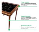Ver imagem 4 de Mesa de Jantar Quadrada 80x80cm Tampo Naval 40mm 4 Lugares Cozinha Sala - Azulejo Preto - Natural