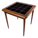 Ver imagem 1 de Mesa de Jantar Quadrada 80x80cm Tampo Naval 40mm 4 Lugares Cozinha Sala - Azulejo Preto - Natural