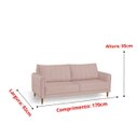 Ver imagem 4 de Sofá Biaggio Elegante em Veludo 170cm Luxo com Conforto:rosa