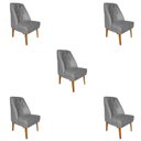 Ver imagem 1 de Kit 5 Cadeiras Paris Linho Cinza - Dominic Decor