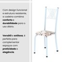 Ver mais imagens de Conjunto de Mesa Tubular 062 100x60cm Tampo em MDF com 4 Cadeiras Sara Branco/Arabesco