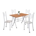 Ver imagem 2 de Conjunto de Mesa Tubular 062 100x60cm Tampo em MDF com 4 Cadeiras Sara Branco/Arabesco