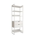 Ver imagem 2 de Guarda Roupa Aberto Industrial Solteiro 1 Módulo com Gaveta Branco Ferro Branco