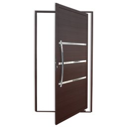 Porta de Alumínio Pivotante Lambril 210x100cm com Puxador Corten Super Evolution Brimak - 1