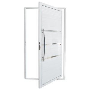 Porta de Alumínio Pivotante Lambri 210x100cm com Puxador Evolution Super Brimak