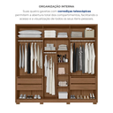 Ver imagem 5 de Guarda-Roupa Casal 6 Portas com Vidro Reflecta e LED Atacama Carvalho Fendi