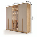 Ver imagem 3 de Guarda-Roupa Casal 6 Portas com Vidro Reflecta e LED Atacama Carvalho Fendi