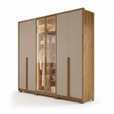 Ver imagem 2 de Guarda-Roupa Casal 6 Portas com Vidro Reflecta e LED Atacama Carvalho Fendi