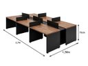 Ver imagem 2 de Plataforma de Trabalho 6 Lugares com 6 Gaveteiros, 3 Caixas de Tomada e 12 Tomadas Elétricas