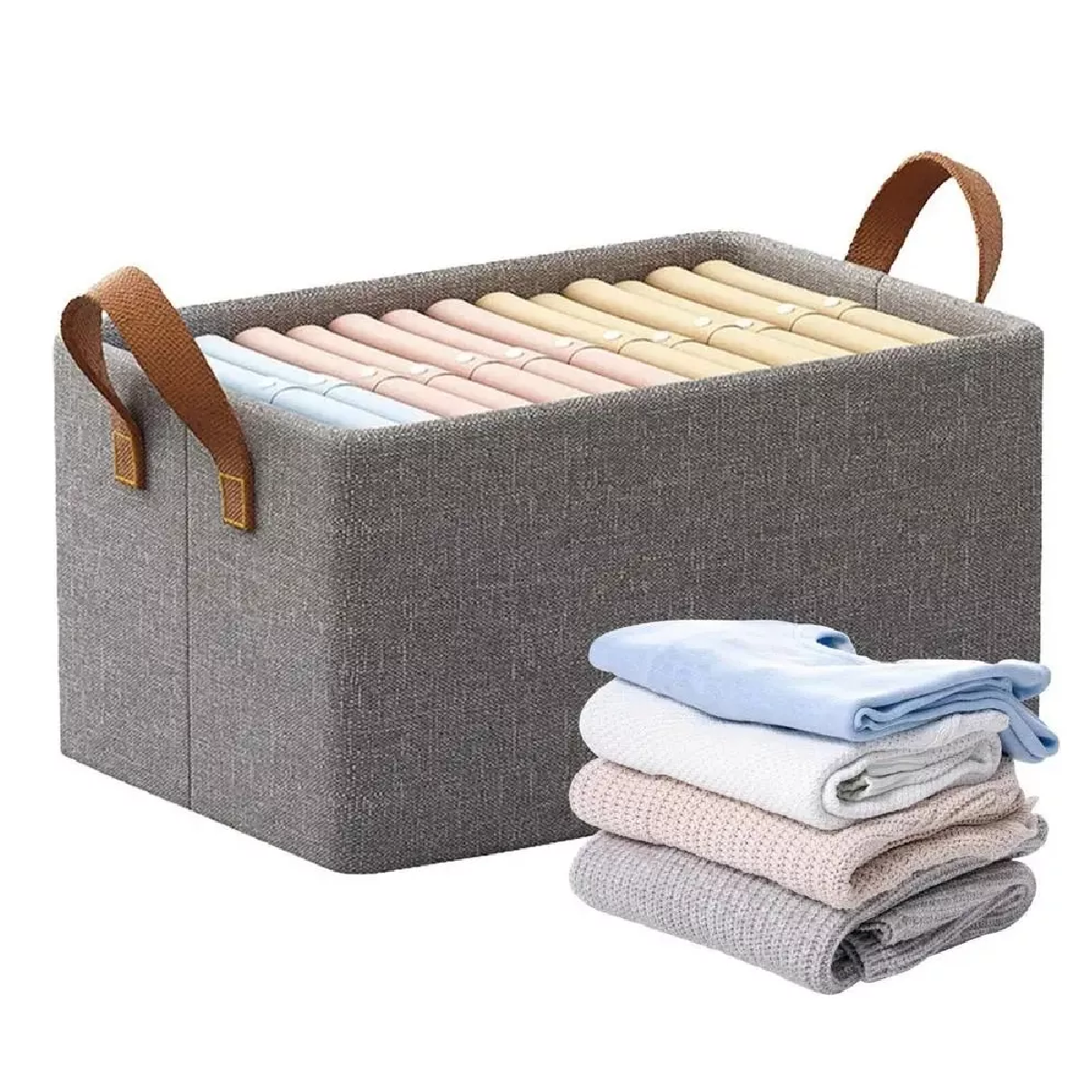 Caixa Organizadora Organiz Tecido com Armação Metal 47x28x20cm 03un Cor:cinza - 6