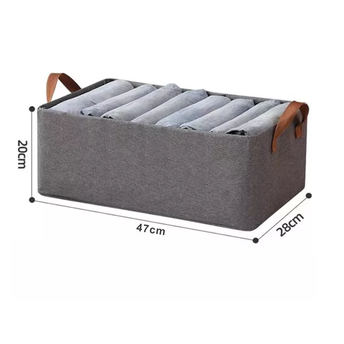 Caixa Organizadora Organiz Tecido com Armação Metal 47x28x20cm 03un Cor:cinza - 2