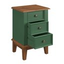 Ver imagem 5 de Mesa de Cabeceira Rústica Madeira Maciça 3 Gavetas Verde - Apaixone & Decore