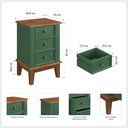 Ver imagem 5 de Mesa de Cabeceira Rústica Madeira Maciça 3 Gavetas Verde - Apaixone & Decore