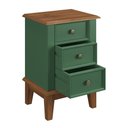 Ver imagem 6 de Mesa de Cabeceira Rústica Madeira Maciça 3 Gavetas Verde - Apaixone & Decore