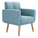 Ver imagem 3 de Poltrona Decorativa Malaga Bouclé Azul 69cm para Sala Escritório Quarto e Recepção