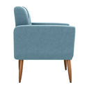 Ver imagem 1 de Poltrona Decorativa Malaga Bouclé Azul 69cm para Sala Escritório Quarto e Recepção