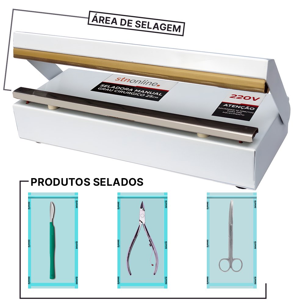 Seladora Manual para Papel Graú Cirúrgico M250 220v - 4