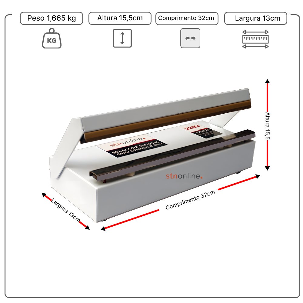 Seladora Manual para Papel Graú Cirúrgico M250 220v - 2