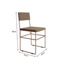 Ver imagem 2 de Mesa Jantar Retangular Industrial Trama 1,50x0,90m Amêndoa 6 Cadeiras Estofadas Bege e Cobre Vitó