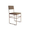 Ver imagem 4 de Mesa Jantar Retangular Industrial Trama 1,50x0,90m Amêndoa 6 Cadeiras Estofadas Bege e Cobre Vitó
