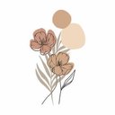 Ver imagem 2 de Adesivo Floral Boho Marrom Estilo Nórdico 88x150 Minimalista Abstrato