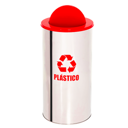Lixeira Coleta Seletiva Basculante 20l de Aço Inox: Vermelho - 5